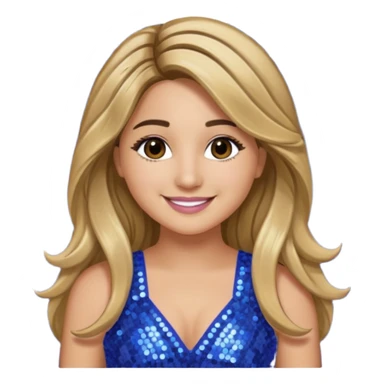 Ally Brooke from Fifth Harmony with long dark blonde hair, periwinkle sequin outfit sticker
