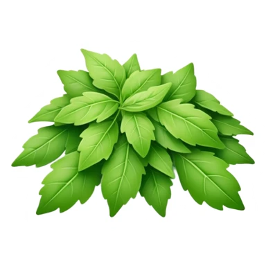 small plastic pack with green dried herbal leaves which are clumped together  sticker