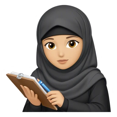 muslim niqabi writing in notebook sticker