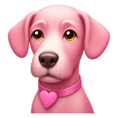 pink dog with hearts  sticker