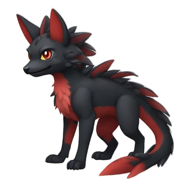 Anthro Cute cool black red nargacuga animal hybrid Fakemon full body sticker