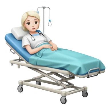 bored patient lying on a stretcher sticker