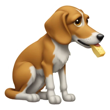 Foxhound eating butter sticker