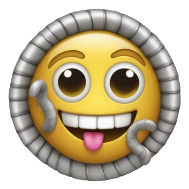 Smiley with slinky eyes sticker