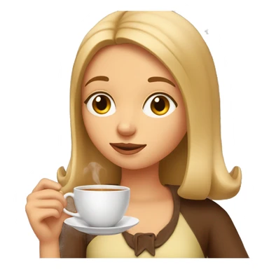 Girl sipping tea with a wiener dog sticker