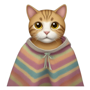 a cat in a poncho sticker