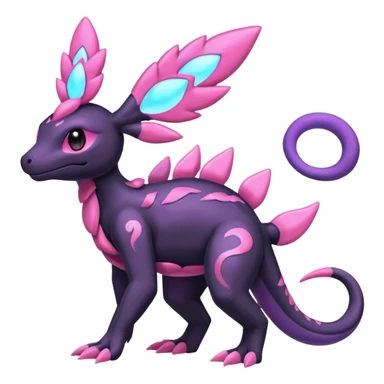 Shiny Dusknoir-Salandit-Sylveon-Fakémon-hybrid-creature (full body)  sticker