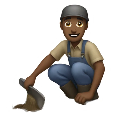 Sillier man with Sheba digging out the mud sticker