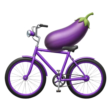 An eggplant on a bike sticker