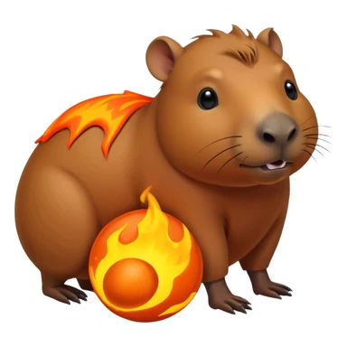 Capybara getting his head lava toy sticker