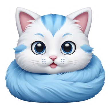 Gato celeste animado y con blanco por su boca e barriga sticker