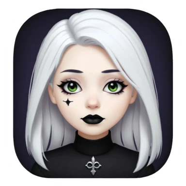 goth girl white hair sticker