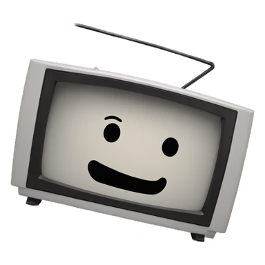 flat television with happy redscreenn  sticker