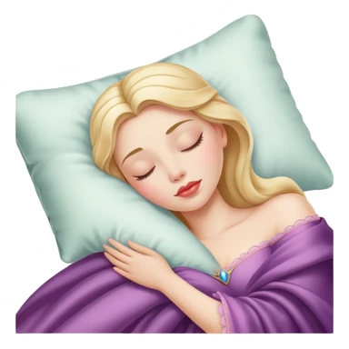 sleeping beauty white woman with a silk pillow sticker