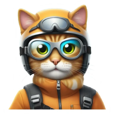 Cat snowboarding  sticker