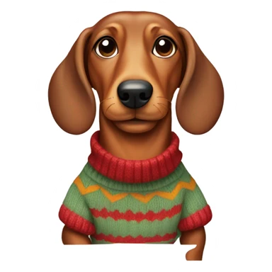 wiener dog with sweater sticker