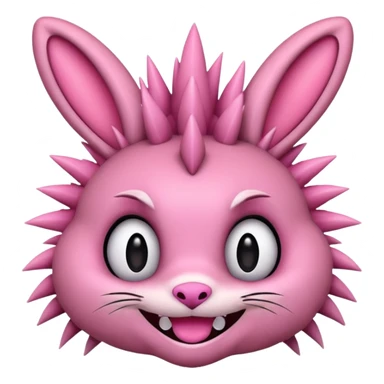 Bunny monster smiling with large eyes and spiky teeth  sticker