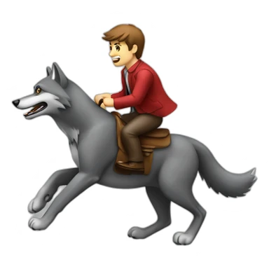 Wolf riding forex market sticker