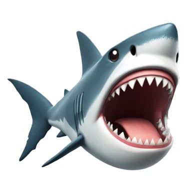 shark blowing a kis sticker