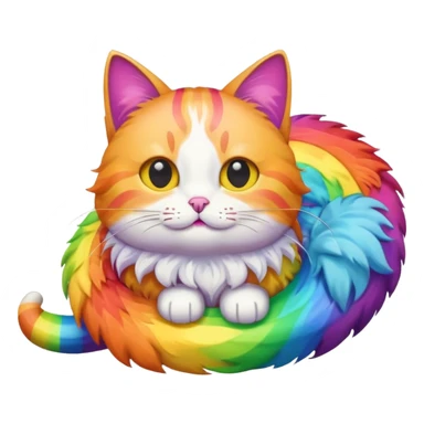 Cat ona rainbow sticker