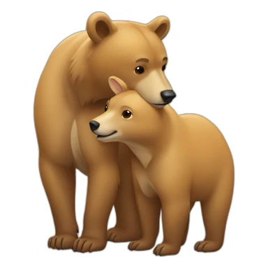 bear kissing doe iphone sticker