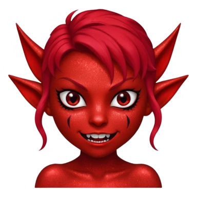 red glitter imp lust sticker