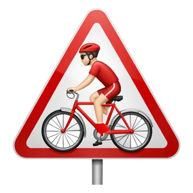 traffic sign style emoji prohibiting riding bicycle sticker
