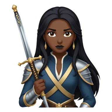 Cinematic Realistic Mulan Portrait, depicted with lifelike skin texture, soft natural lighting, and intricately detailed long black hair styled elegantly. Her deep, expressive eyes exude determination and grace, complemented by a serene yet confident expression. She stands with one hand resting on the hilt of her sword, the other by her side, exuding strength and poise. She is dressed in her classic attire, with rich fabric textures and delicate folds that catch the light beautifully. The portrait features a soft, enchanting glow with a natural, radiant finish, capturing the essence of timeless strength and beauty in a realistic and painterly style, evoking a sense of depth and authenticity. sticker