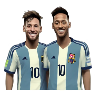 Messi and Neymar in style of sorolla sticker