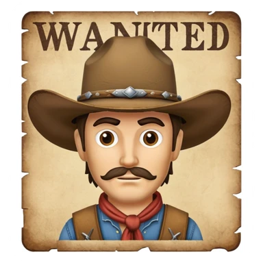 Wanted Cowboy Poster sticker