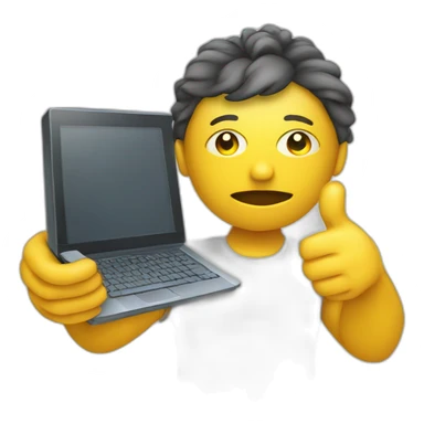 Information technology tired but thumbs up sticker