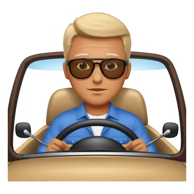 man driving a car sticker