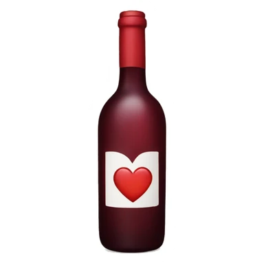 wine bottle with heart sticker