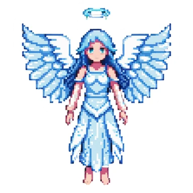 ice angel with frosted wings sticker