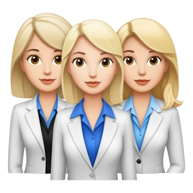 Two white brunette realtors and one blonde sticker