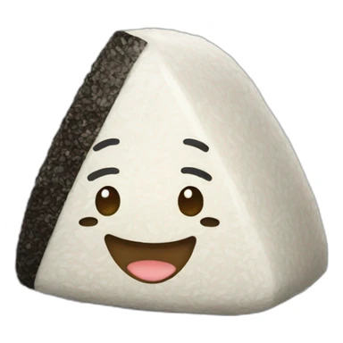 onigiri with a smile sticker