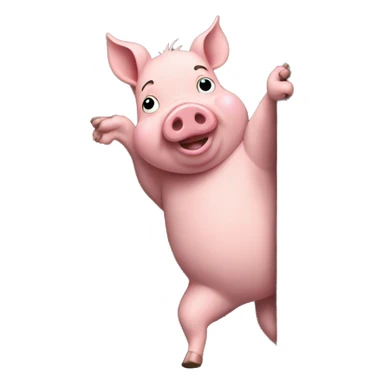 A pig climbing sticker