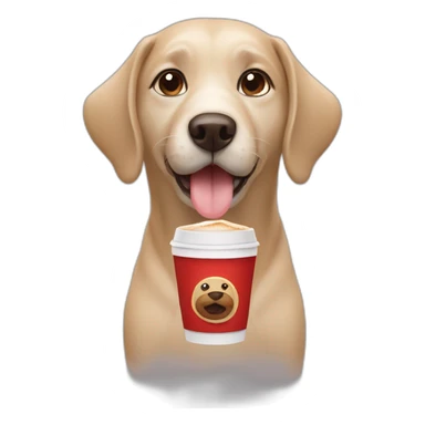 Dog is drink coffee sticker