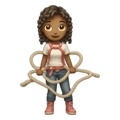 Girl with rope sticker