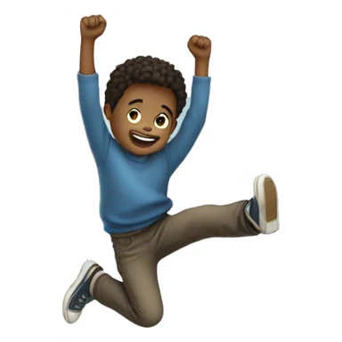boy jumping in the air sticker