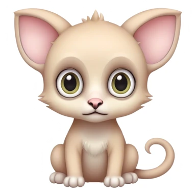 Adorable colorful baby pastel edgy animal-hybrid, full body, big Eyes sticker