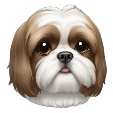 brown and white shih tzu with short fur sticker