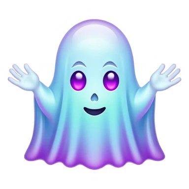 glitter cian and purple ghost sticker