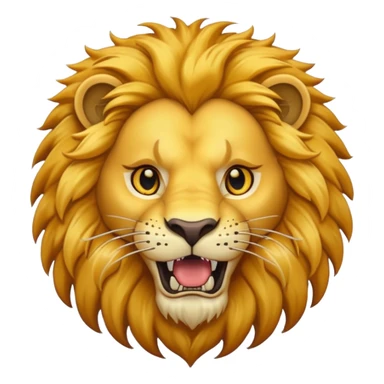 lion with fangs, front face  sticker