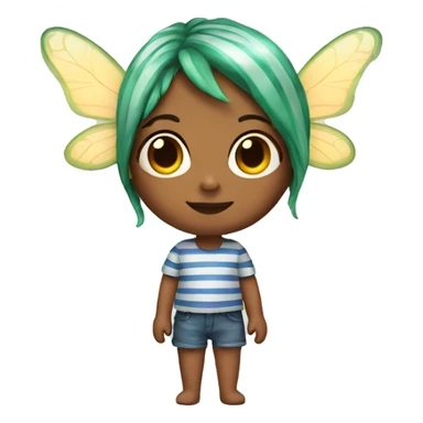 fairy with stripped shirt girl  sticker