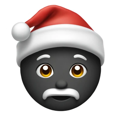 half black and half white heart emoji wearing a santa hat sticker