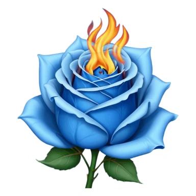 Blue rose in flame sticker