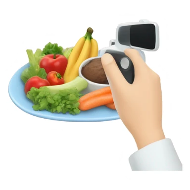 hand taking picture of healthy food sticker