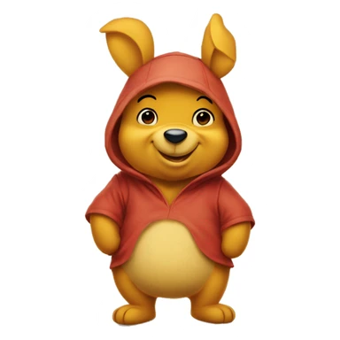 winnie the pooh in rabbit costume sticker
