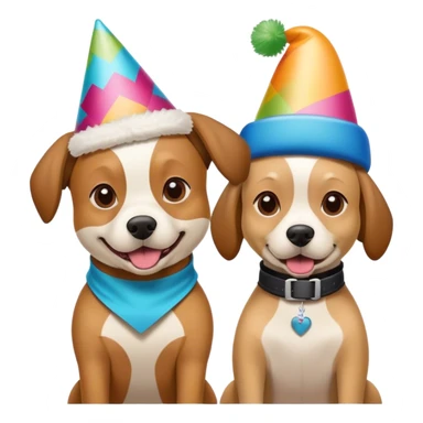 2 dogs snowboarding birthday sticker